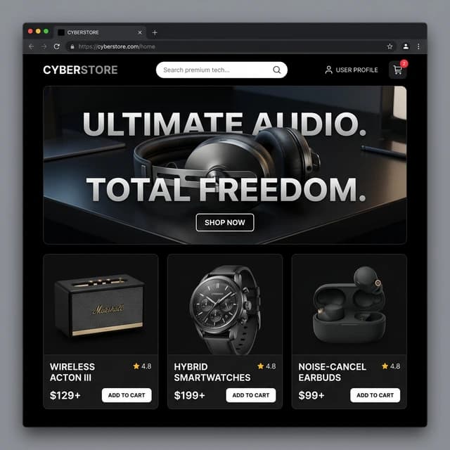 Cyberstore eCommerce Custom Website